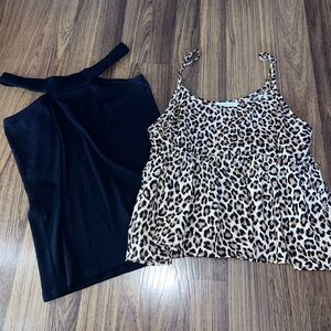 Leopard Print and Black Women's going out tops